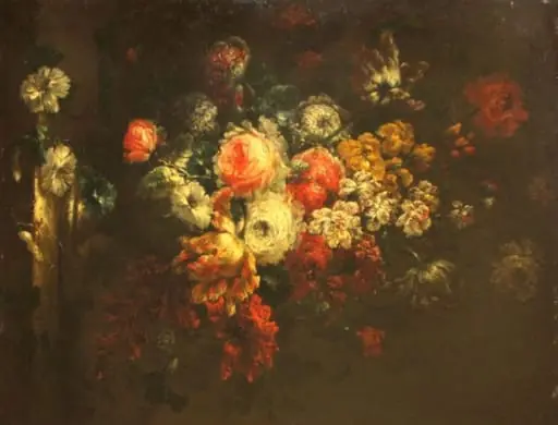 Buchet de flori cu trandafir alb; pandant: Buchet de flori cu trandafiri roșii, by Unknown