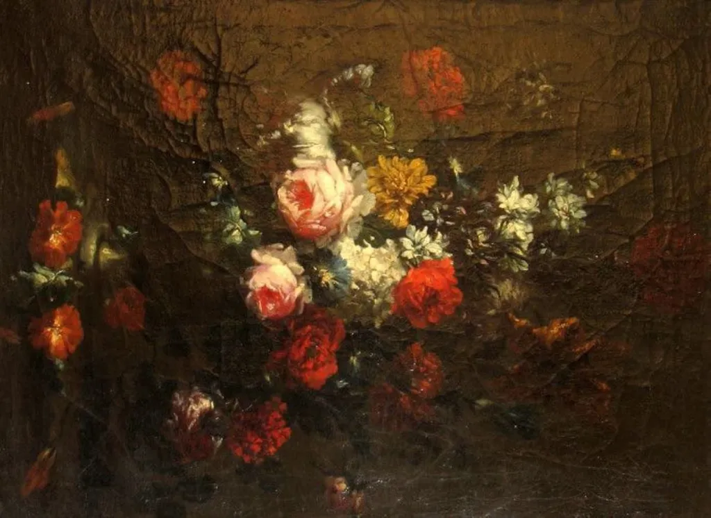 Buchet de flori cu trandafiri roșii ; pandant: Buchet de flori cu trandafir alb, by Unknown, unspecified, 1699