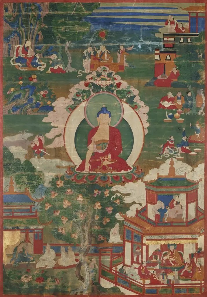 Buddha Shakyamuni and Narrative Scenes, by Unknown