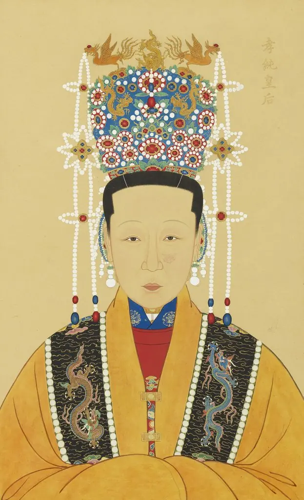 明代帝后半身像册(二)-孝纯皇后, by Unknown
