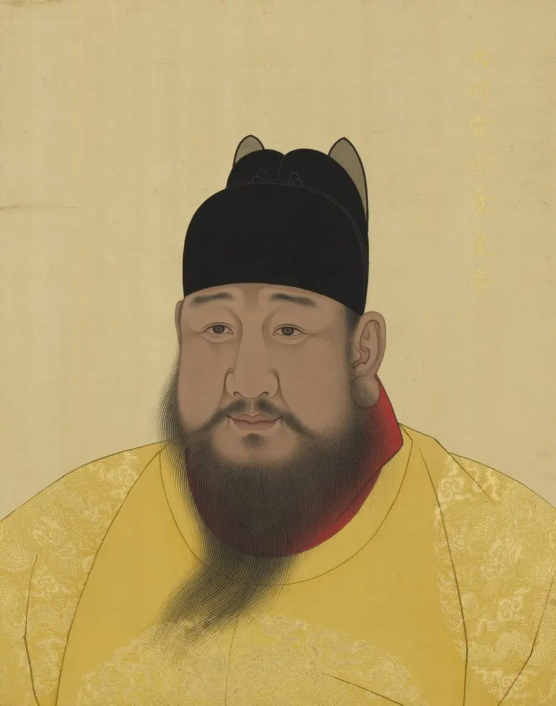 明代帝后半身像册(一)-宣宗章皇帝, by Unknown