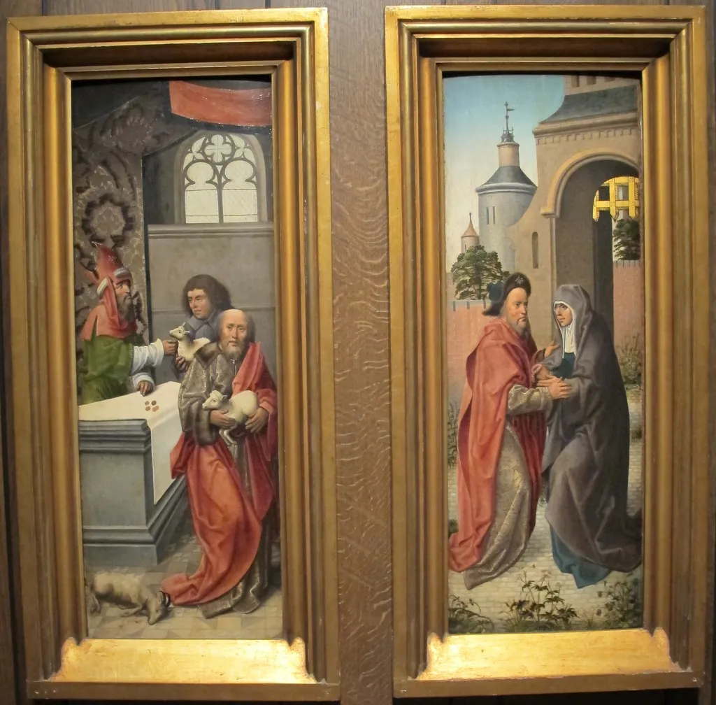 cacciata di gioacchino e incontro all porta d'oro, by Unknown, unspecified, 1850