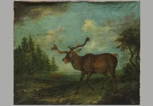 Căprior ; pandant: Vînătoare de mistreț, by Unknown