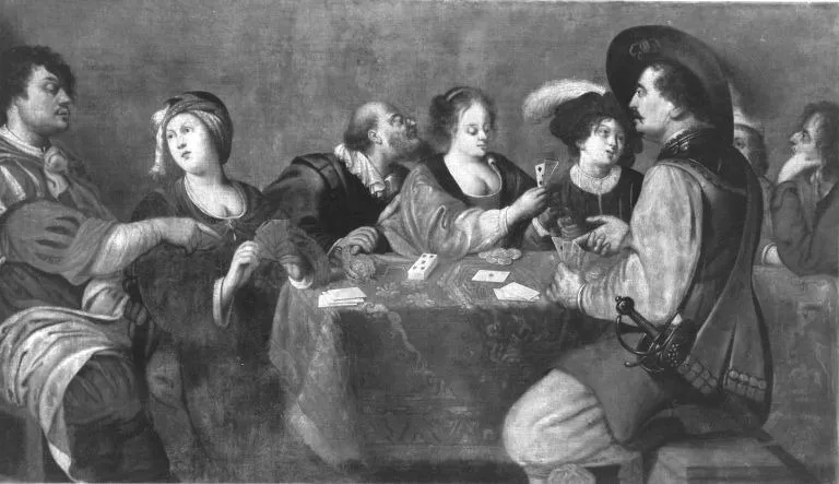 Card players, by Unknown, unspecified, 1617