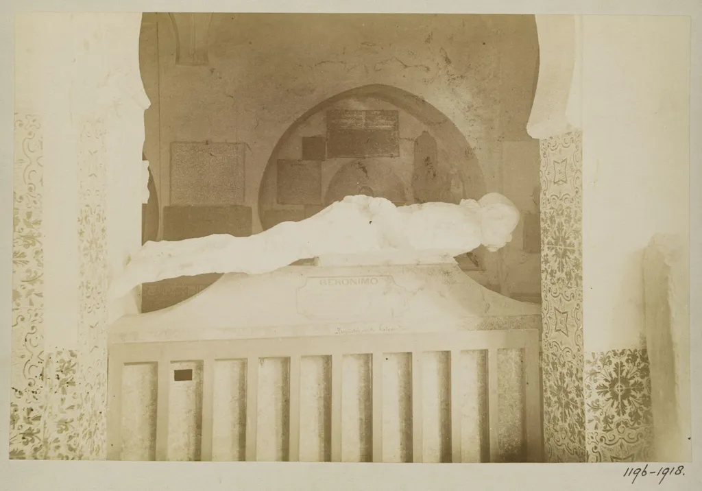 Cast of figure of Geronimo, Algerian Martyr, Museum Algiers, by Unknown, photographic, 1910