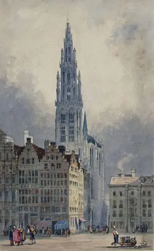 Cathedral Tower in Antwerp, by Unknown