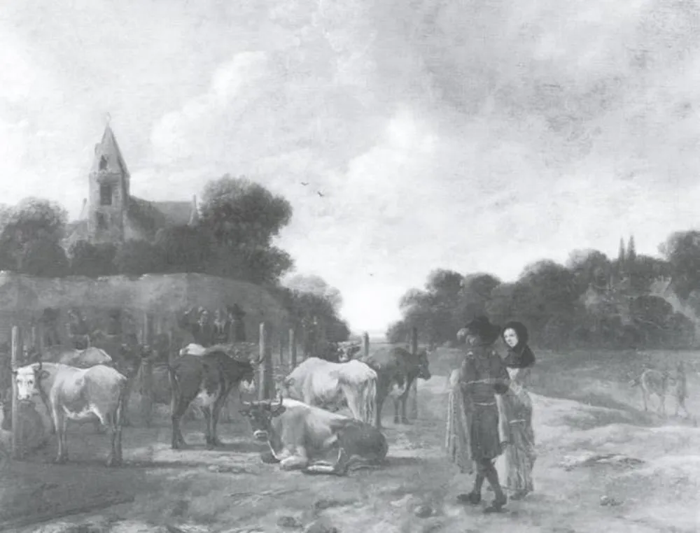 Cattle Market, by Unknown, oil, 1689