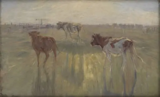 Cattle Seen against the Sun on the Island of Saltholm, by Unknown