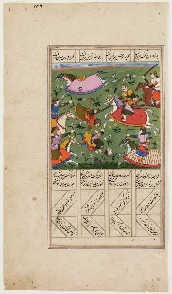 Cavalry Battle with Beheaded Warrior, by Unknown