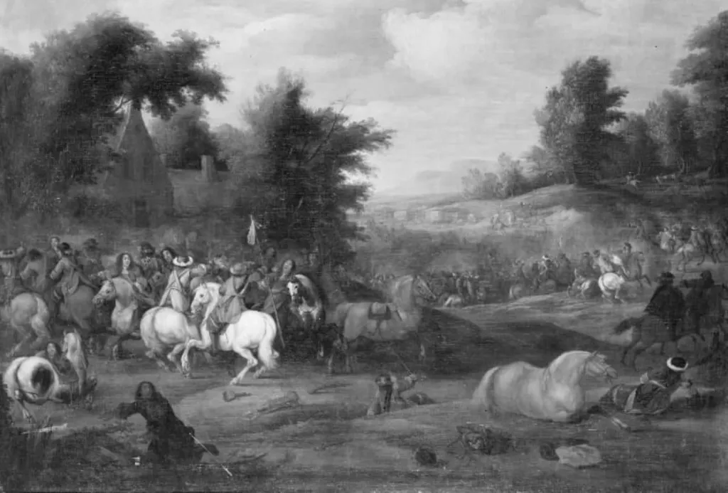 Cavalry Skirmish, by Unknown, 1650
