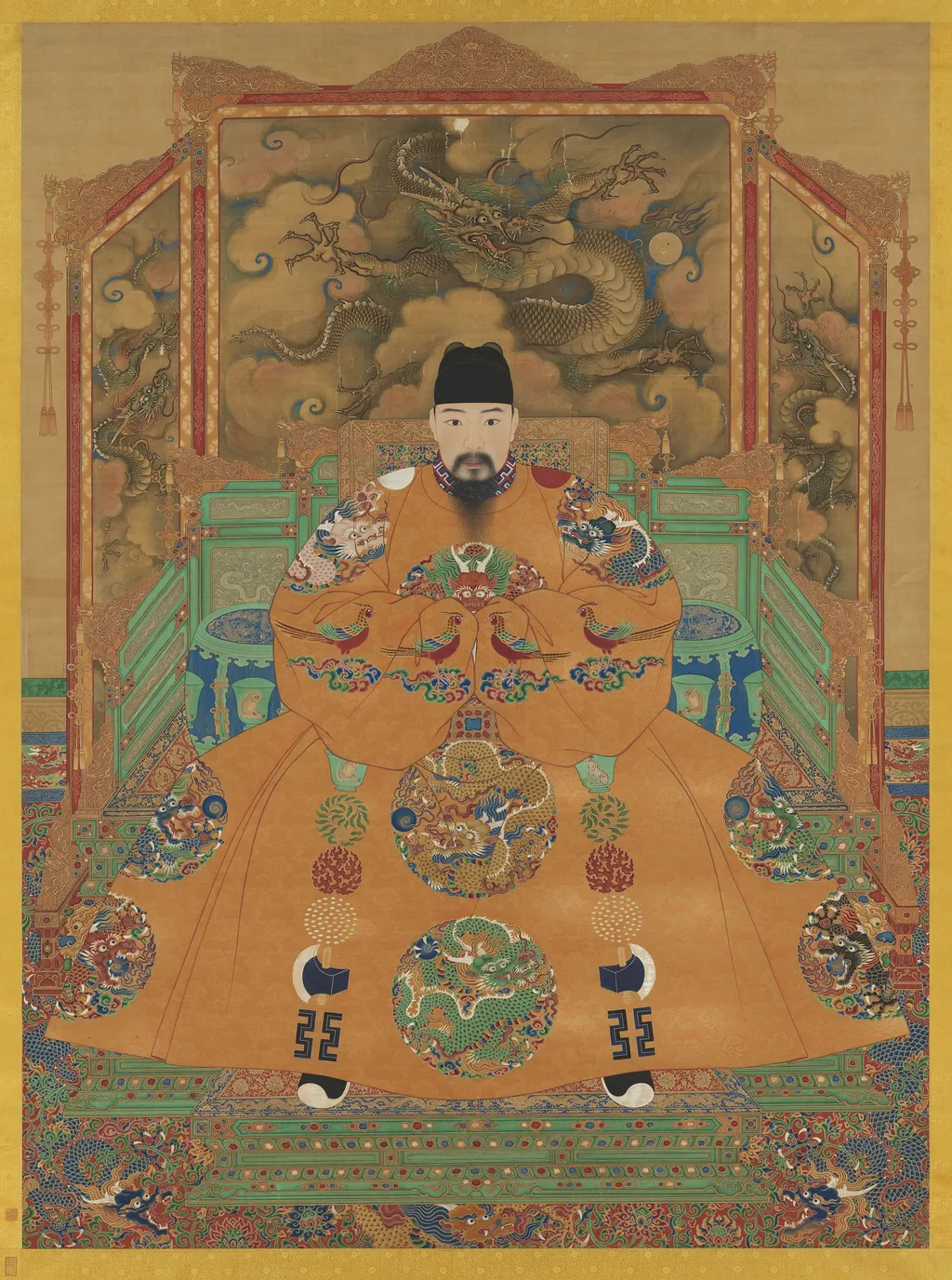 明孝宗坐像 軸, by Unknown, unspecified