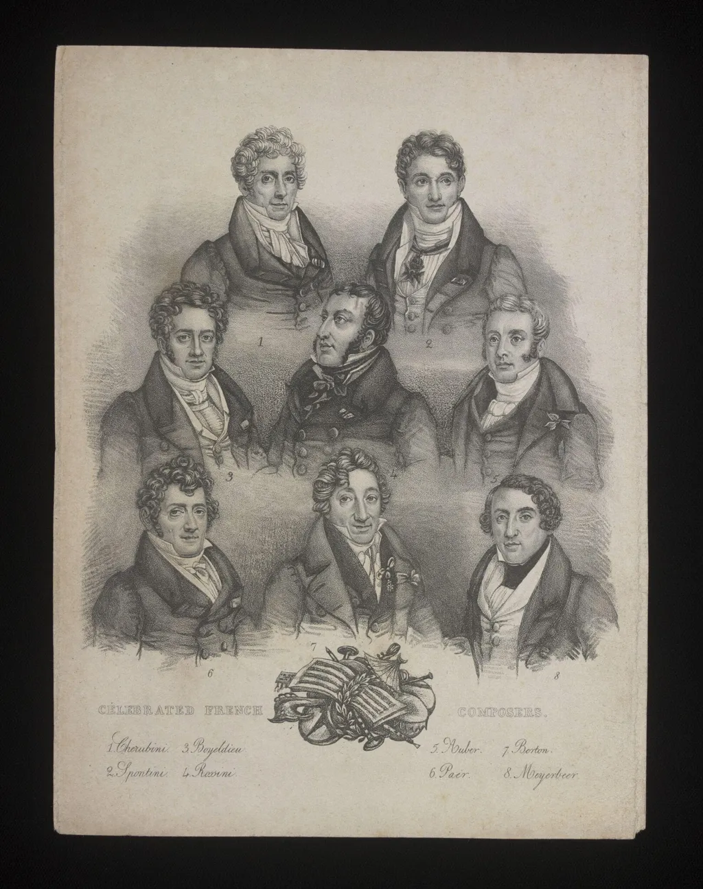 Celebrated French Composers, by Unknown, 1850