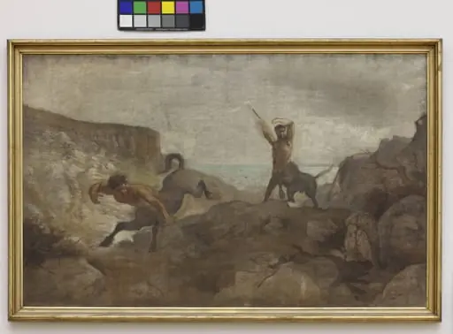Centaurs Hunting Boars, by Unknown, 1850