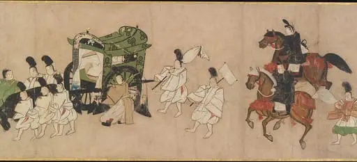 源氏物語絵巻  「澪標」|“Channel Markers” (Miotsukushi), by Unknown, 1400