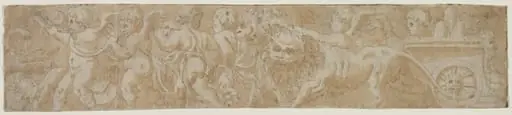 Chariot Drawn by Lions with Amorini (recto), by Unknown