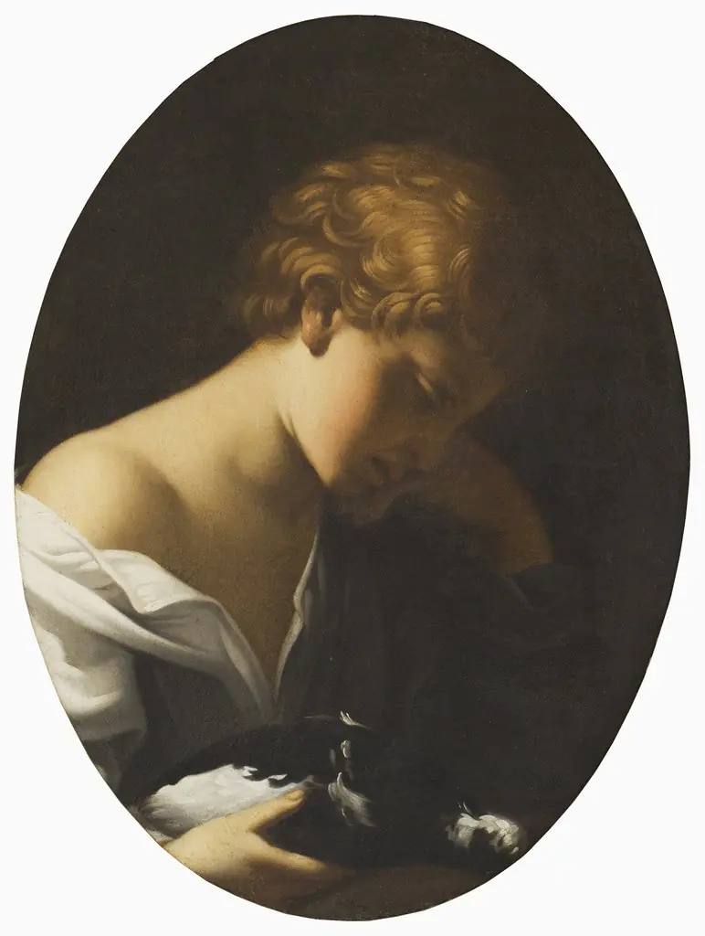 Child Holding a Dove, by Unknown