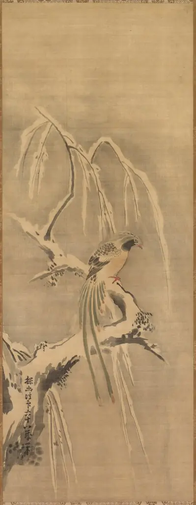 Chinese Bird on Snow-Laden Branch, by Unknown