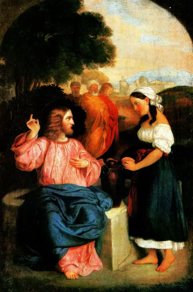 Christ and the Samaritan woman, by Unknown