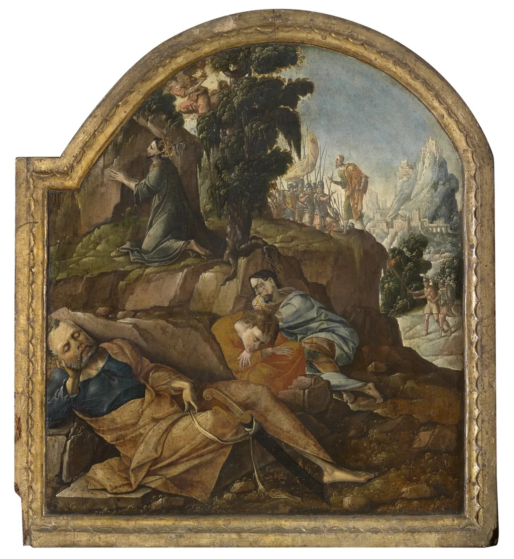 Christ at the Garden of Gethsemane at the Mount of Olives, by Unknown, oil, 1544