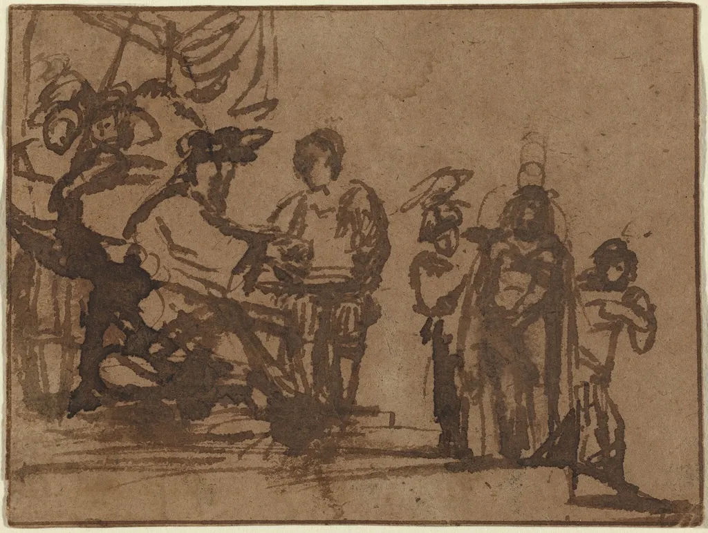 Christ before Pilate, by Unknown, ink, 1638