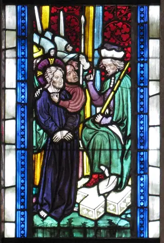 Christ Before Pilate, by Unknown, 1396