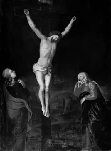 Christ on the Cross between the Virgin Mary and St John, by Unknown