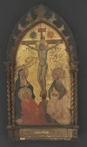 Christ on the Cross mourned by the Virgin Mary and Saints Mary Magdalene and John, by Unknown