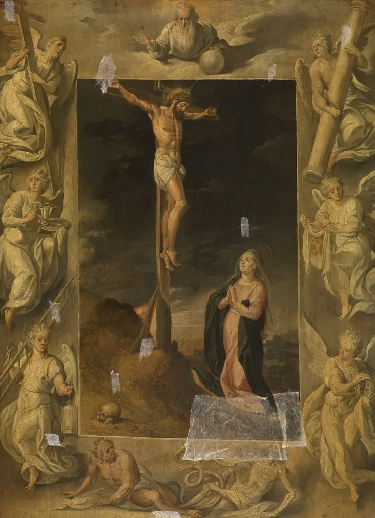 Christ on the Cross with Saint Mary Magdalene, by Unknown