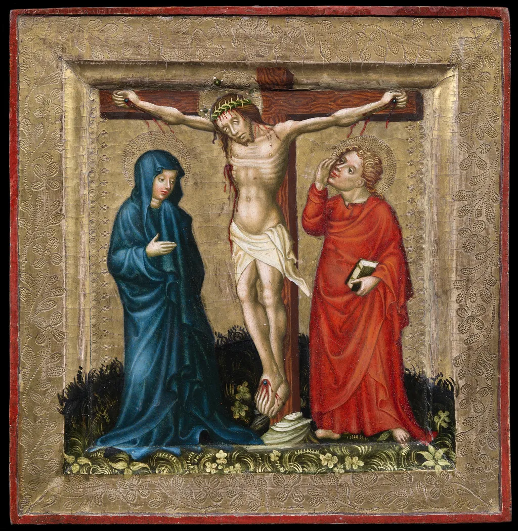Christ on the Cross with the Virgin Mary and John, by Unknown, unspecified, 1430