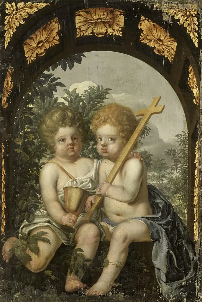 Christian Allegory with two Children with Cross and Chalice, by Unknown, 1650