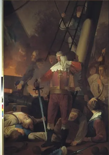 Christian IV på "Trefoldigheden" i slaget på Koldberger Heide 1644, by Unknown