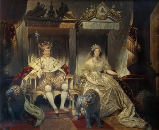 Christian VIII (1786-1848) and Queen Caroline Amalie (1796-1881) in Coronation Robes, by Unknown