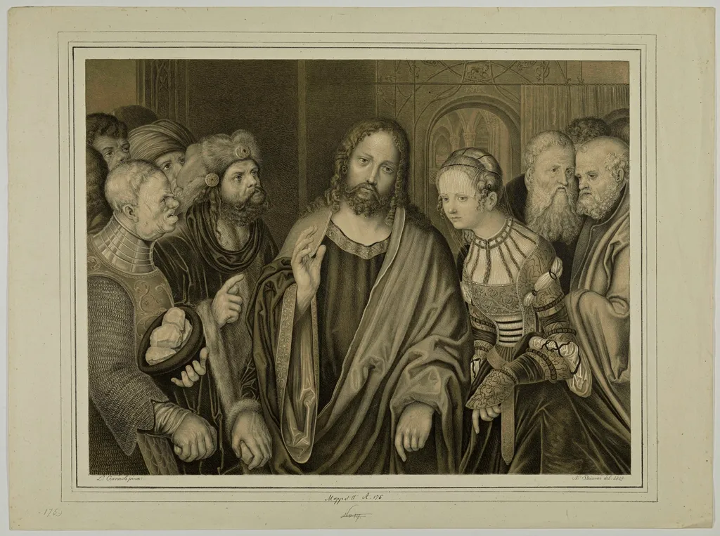 Christus und die Ehebrecherin, by Unknown, 1819