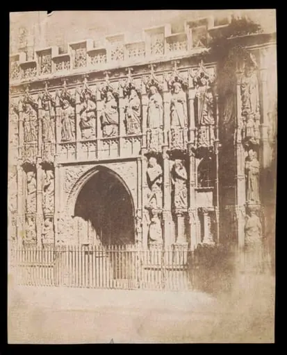 Church/cathedral door with apostles/saints carved around it, by Unknown
