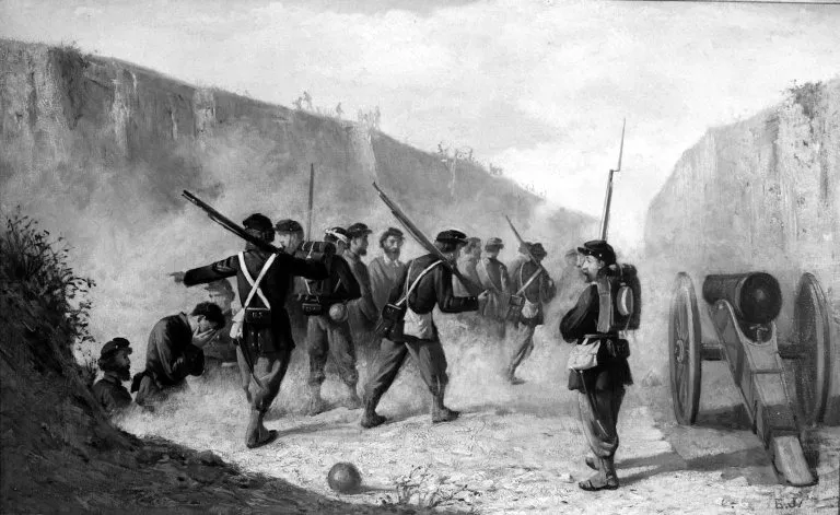 Civil War Scene, by Unknown, oil, 1861