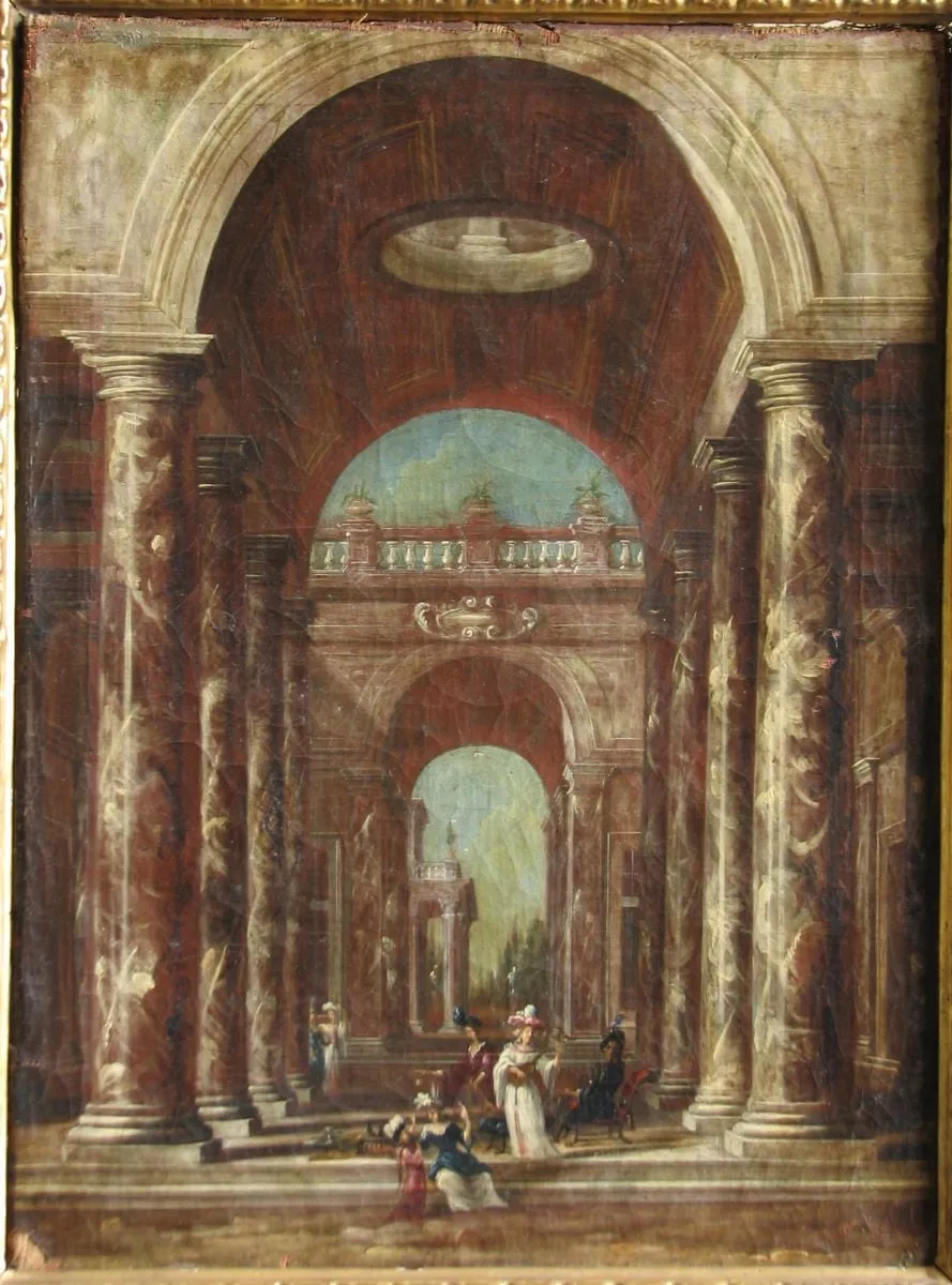 Clădire cu coloane în ordin toscan; pandant: Clădire cu coloane în ordin doric, by Unknown, unspecified, 1699