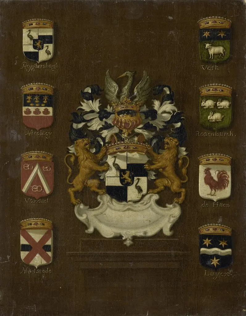 Coat of Arms of Jan van Reyersbergh with its eight quarterings, by Unknown
