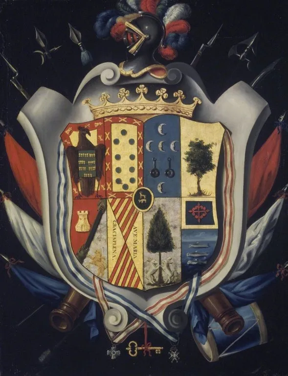 Coat-of-Arms of the Cervantes Family, by Unknown, oil, 1802
