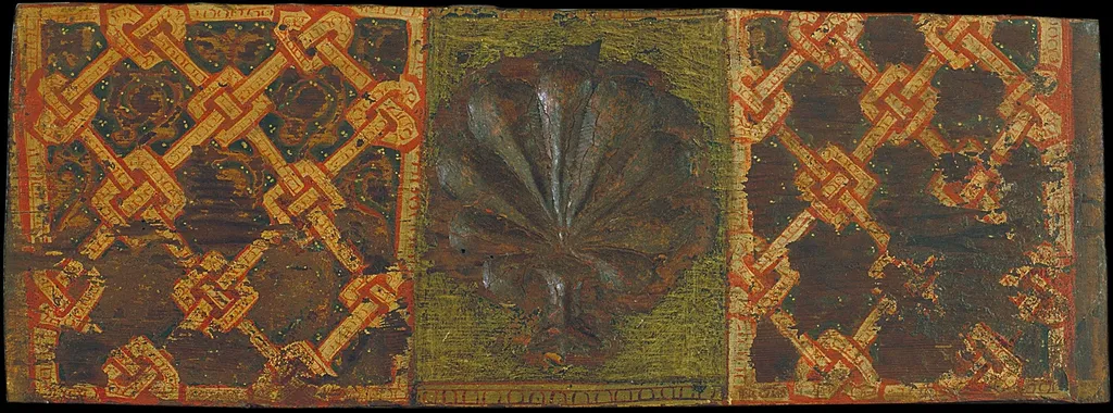 Coffered ceiling panel with palm leaf and interlacing motifs, by Unknown, unspecified, 1300