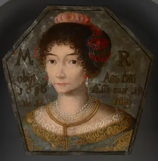 Coffin Portrait of a Young Woman, by Unknown, 1694