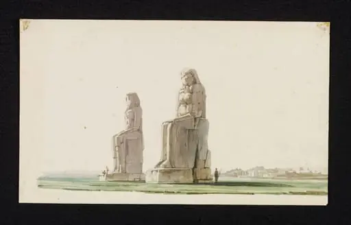 Colosses de memnon a gourna (thébes), by Unknown