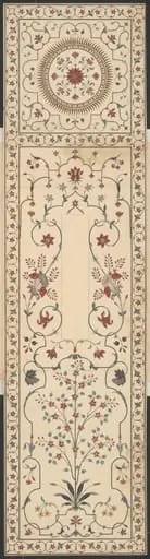 Coloured pietra-dura inlay work on the top of the cenotaph of the Emperor Shah Jahan, Taj Mahal, Agra., by Unknown