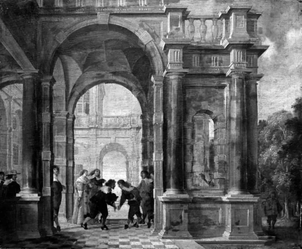 Company at a Palace, by Unknown, 1650