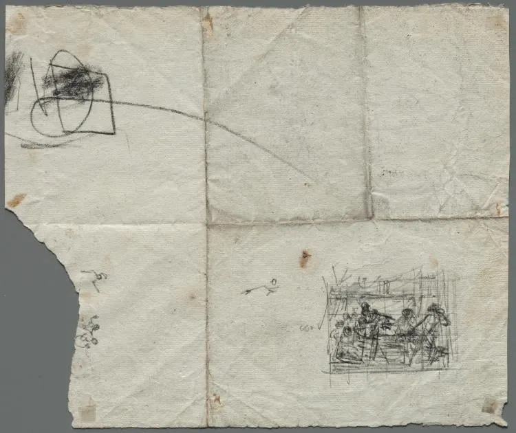 Compositional Sketches after Raphael and other artists (verso), by Unknown, 1800