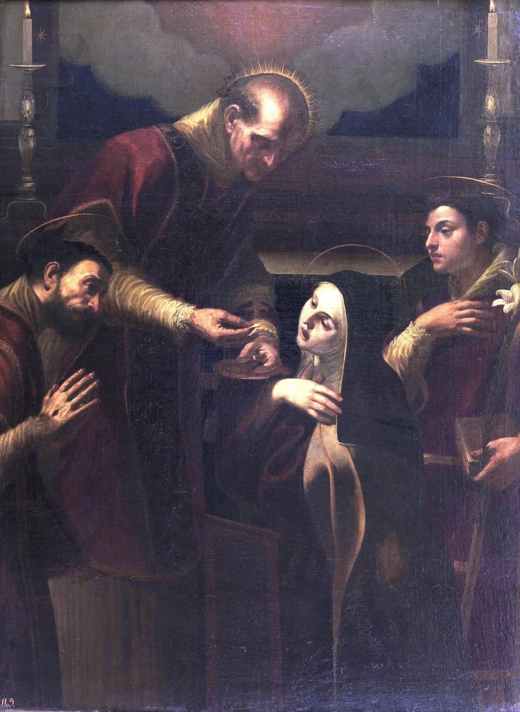 Comunión de Santa Teresa, by Unknown, oil, 1601