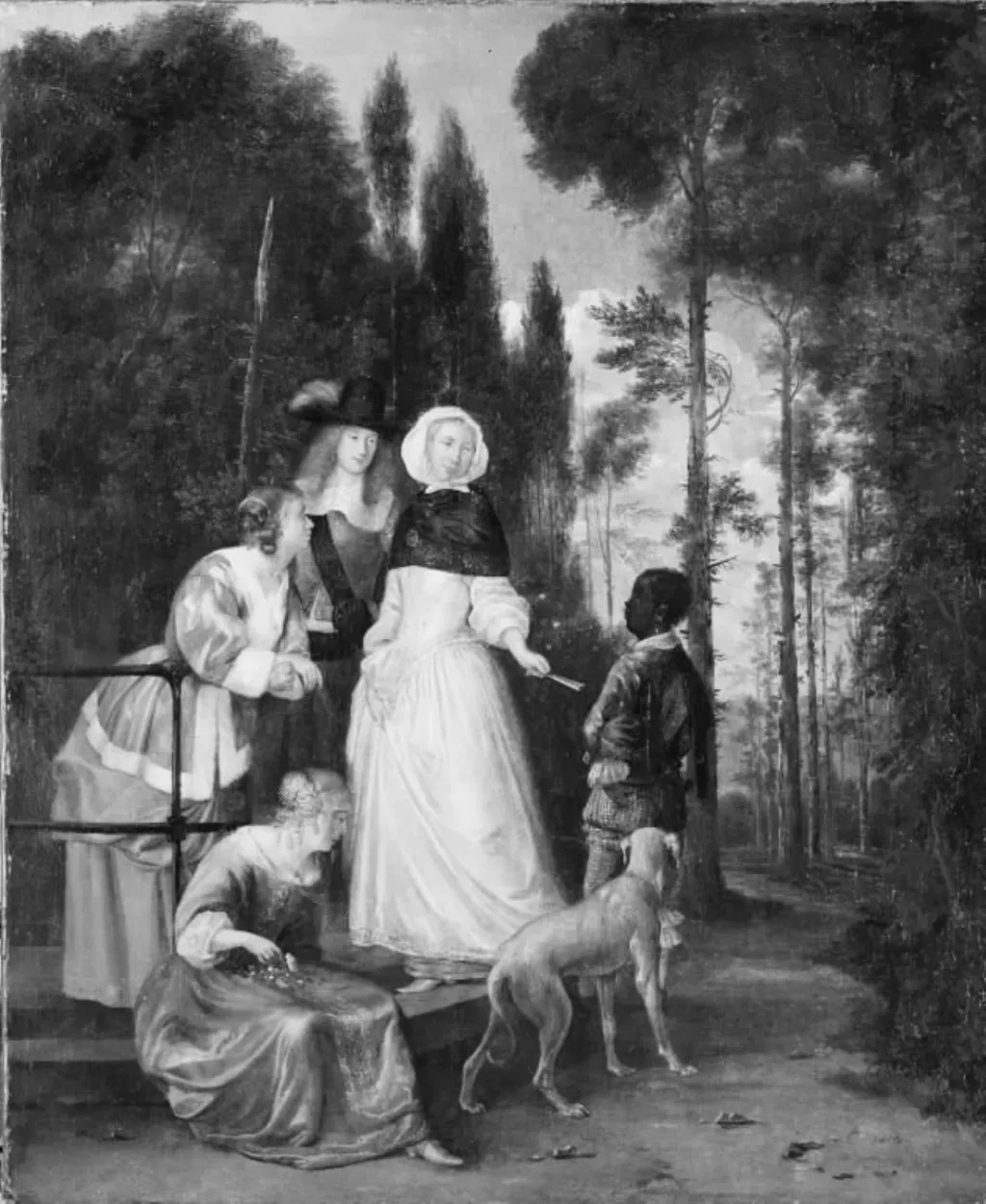 Conversation in a Park, by Unknown, 1750