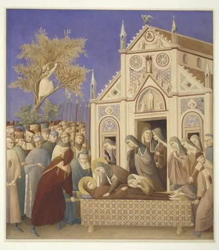 Copy after the painting The Body of St Francis Met  by Santa Chiara by the Master of the St Francis Cycle  in the Upper Church, San Francesco Assisi, by Unknown