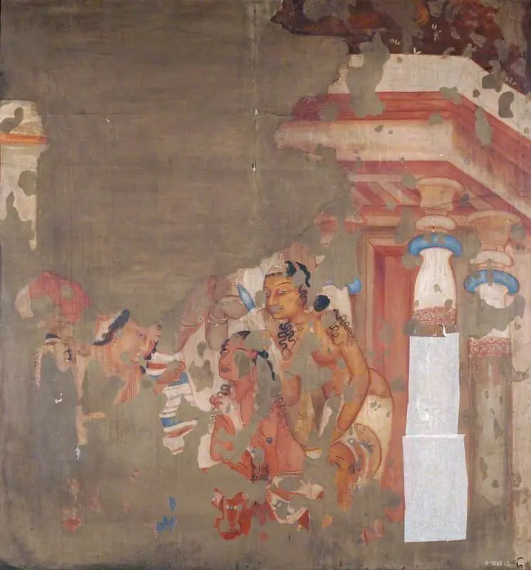 Copy of Painting inside the Caves of Ajanta (cave 1), by Unknown