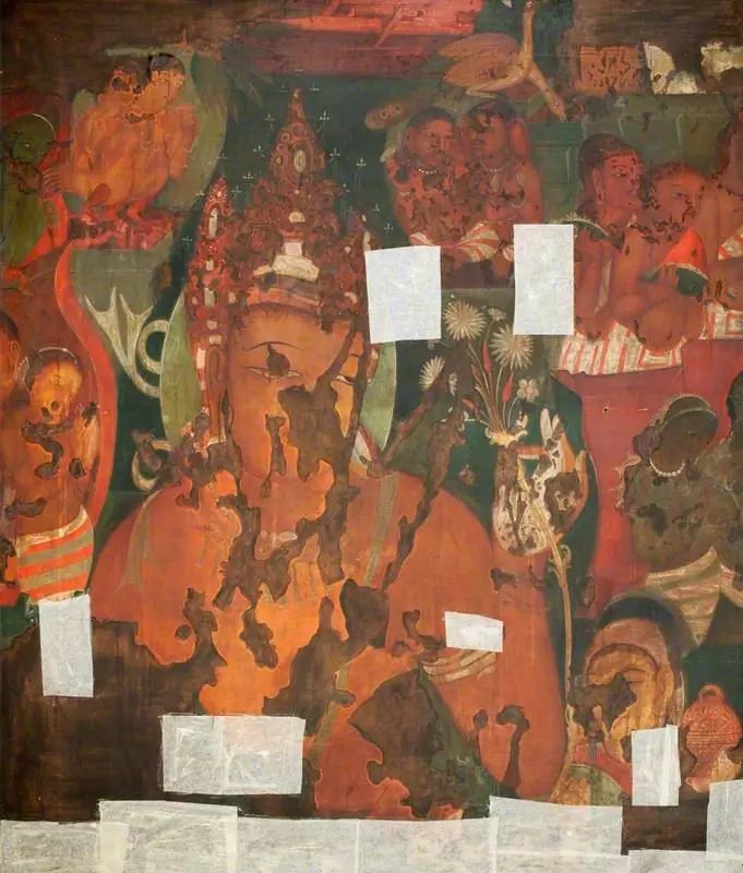 Copy of Painting inside the Caves of Ajanta (cave 11), by Unknown