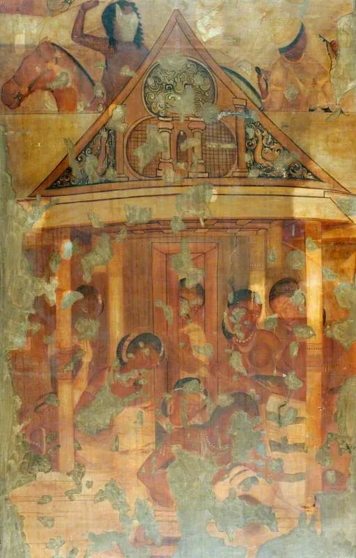 Copy of Painting inside the Caves of Ajanta (cave 17), by Unknown, oil, 1890